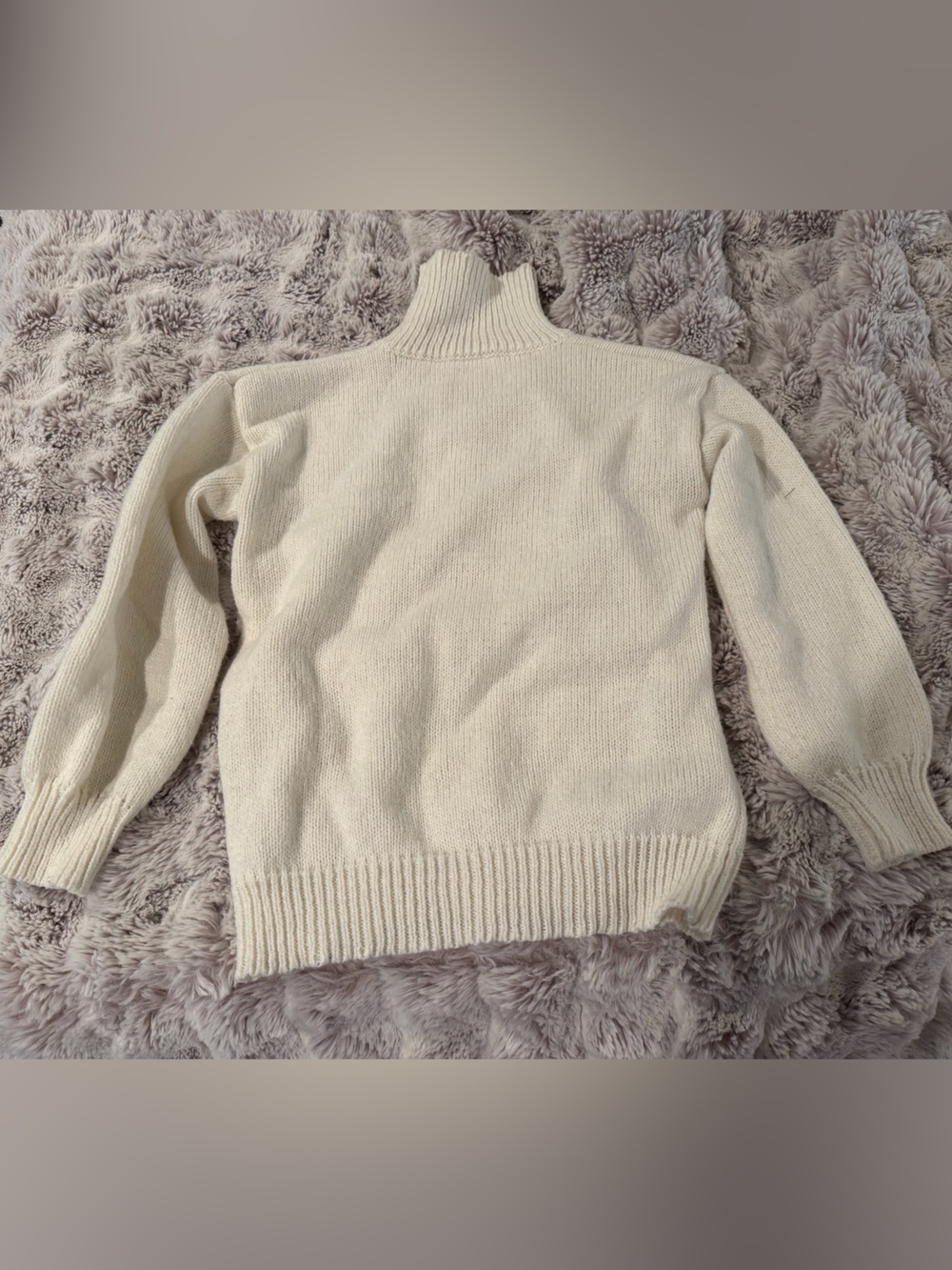 Classic Cream Turtleneck Sweater for Women